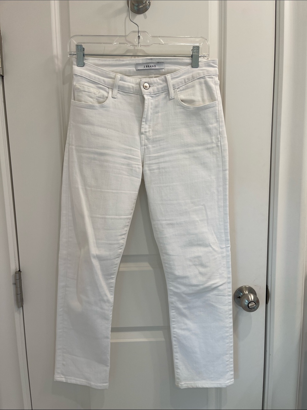J Brand Bright White Straight-Leg Jeans